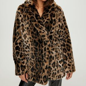 Aritzia teddy leopard coat